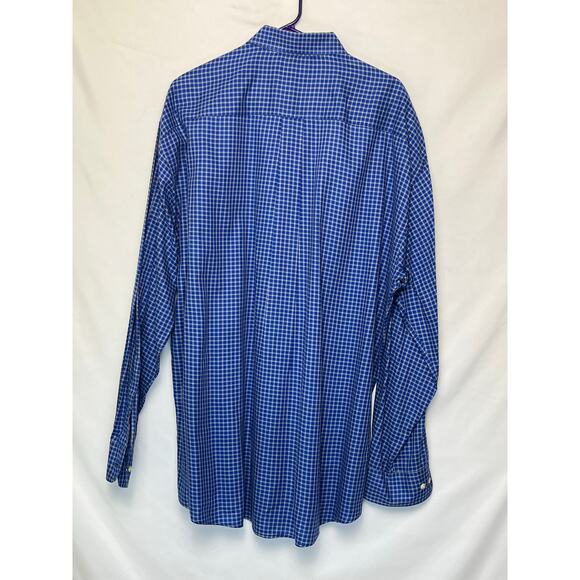 Gitman Bros Men’s XXL Blue Green Check Long Sleeve Button Front Dress Shirt USA - Picture 2 of 8